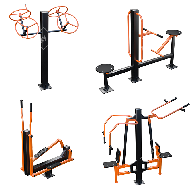 Portable Street Fitness Equipment 3D model image 5