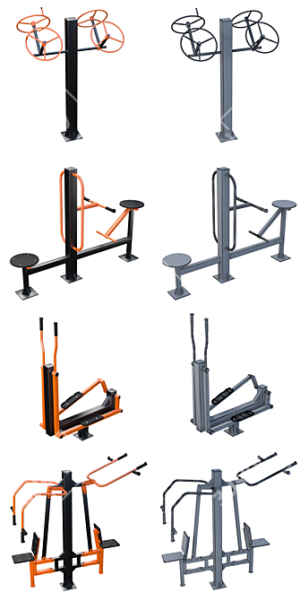 Portable Street Fitness Equipment 3D model image 6