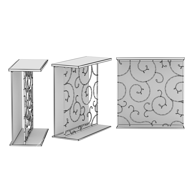 Folding Patterned Console Table 3D model image 4