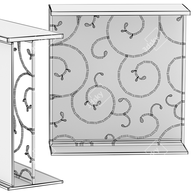 Folding Patterned Console Table 3D model image 5