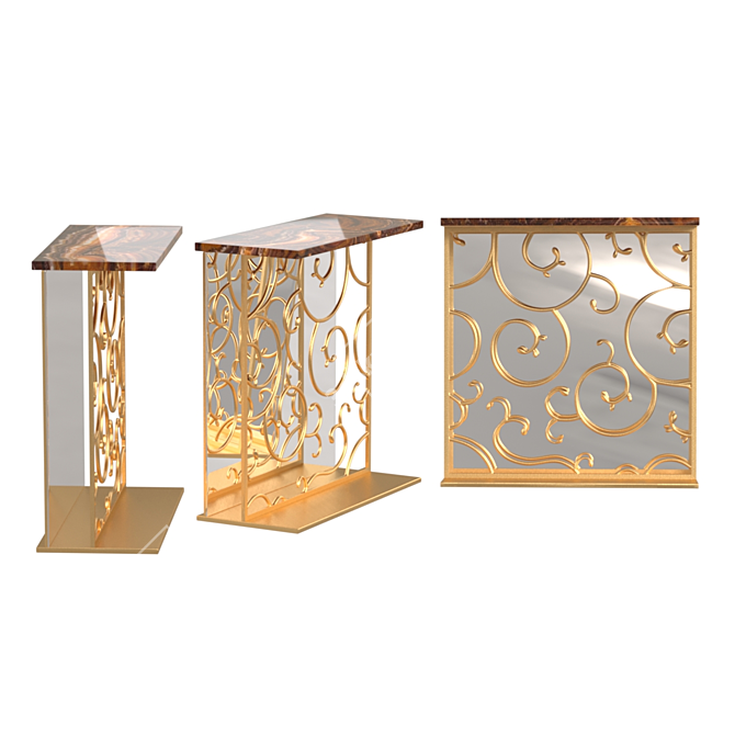 Folding Patterned Console Table 3D model image 8