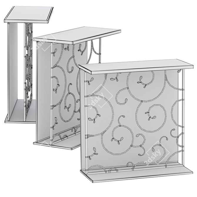 Folding Patterned Console Table 3D model image 10