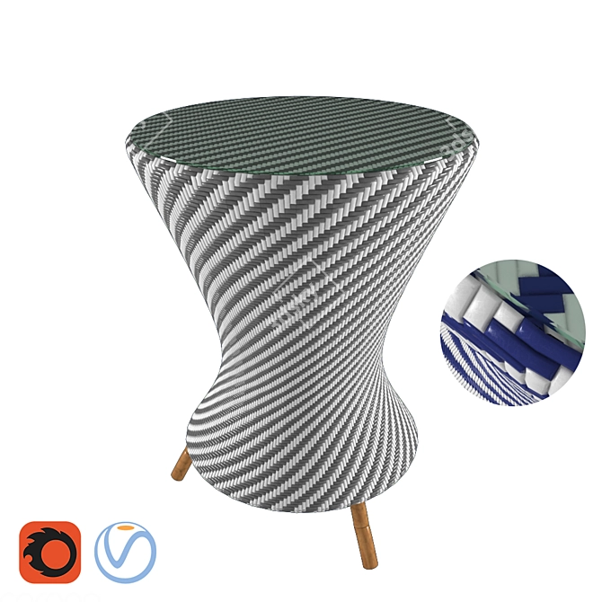 Exquisite Pearl Bistro Table 3D model image 6