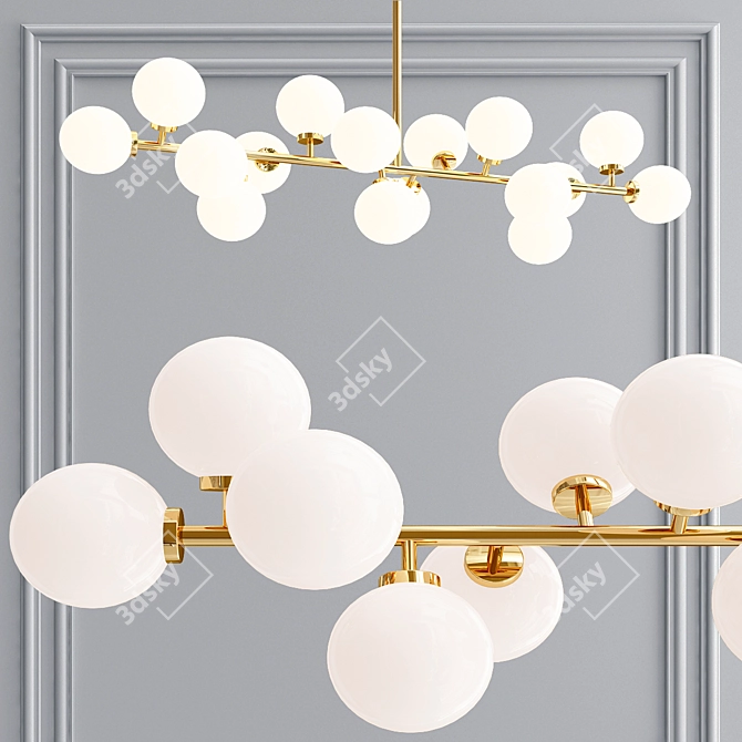 Elegant Molecular Chandelier Pendant 3D model image 1