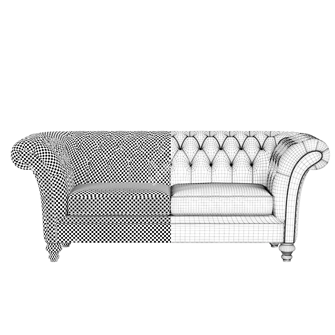 Contemporary Red Velvet Sofa 3D model image 3