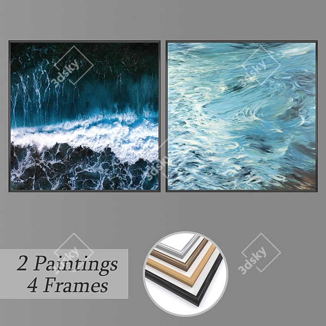 Modern Wall Art Set 3D model image 1