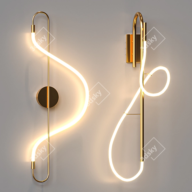 Elegant Height: 110 cm Sconce 3D model image 2