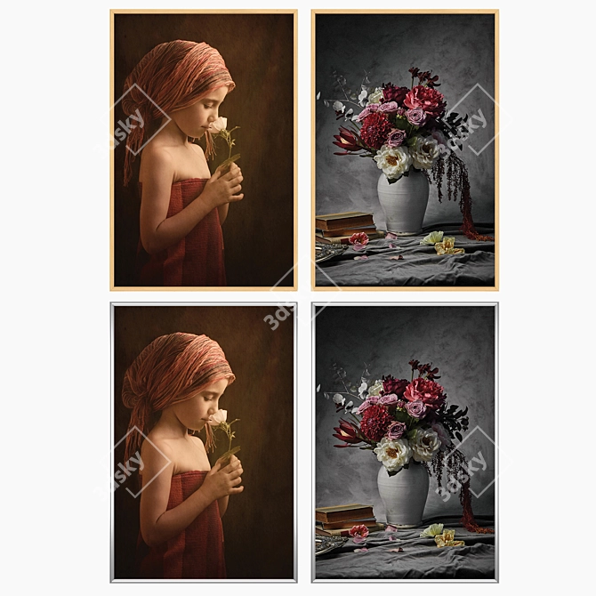 Contemporary Wall Art Set 3D model image 3