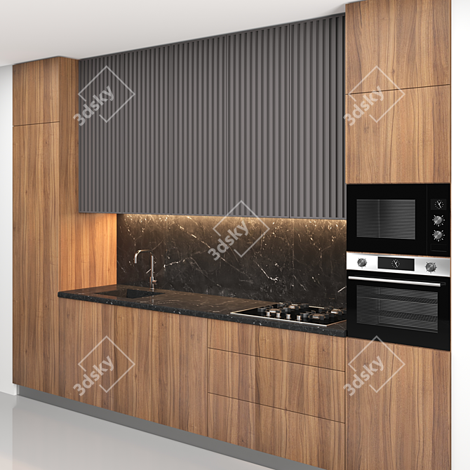  Modern Island Kitchen Set 3D model image 2