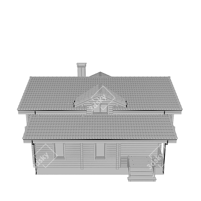 Rustic Timber Cottage 015 3D model image 4