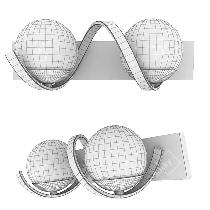 Title: Elegant Glass Globe Wall Sconce 3D model image 2