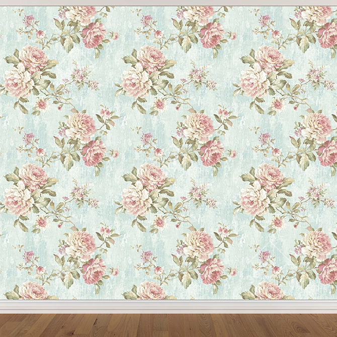 Seamless Wallpaper Set with 3 Colors 3D model image 2