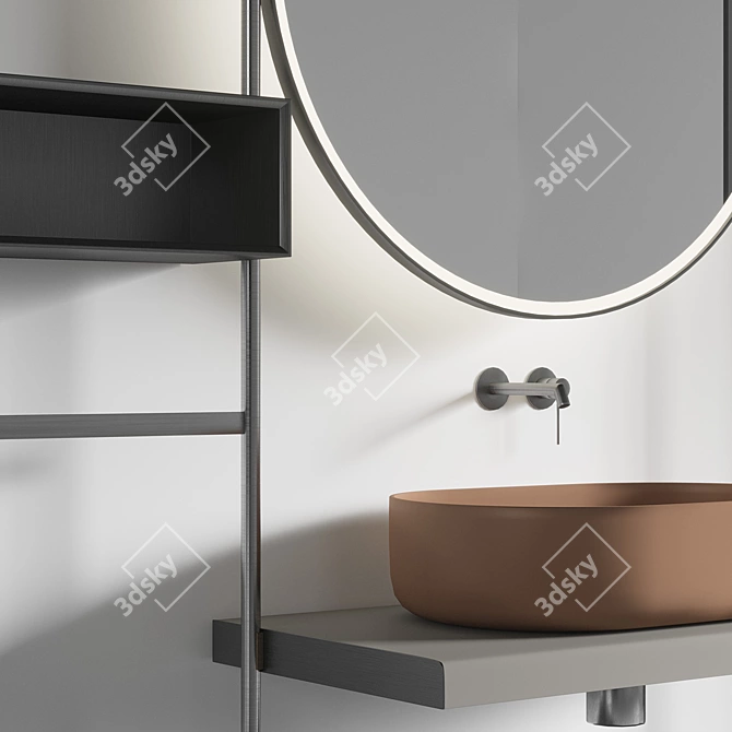 Modern Metal Bathroom Furniture 3D model image 8