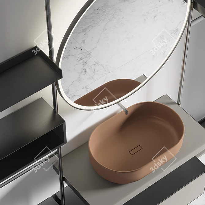 Modern Metal Bathroom Furniture 3D model image 9