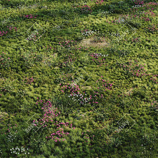 Meadow Bliss: Lush Grassland 3D model image 1