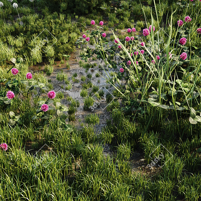 Meadow Bliss: Lush Grassland 3D model image 7