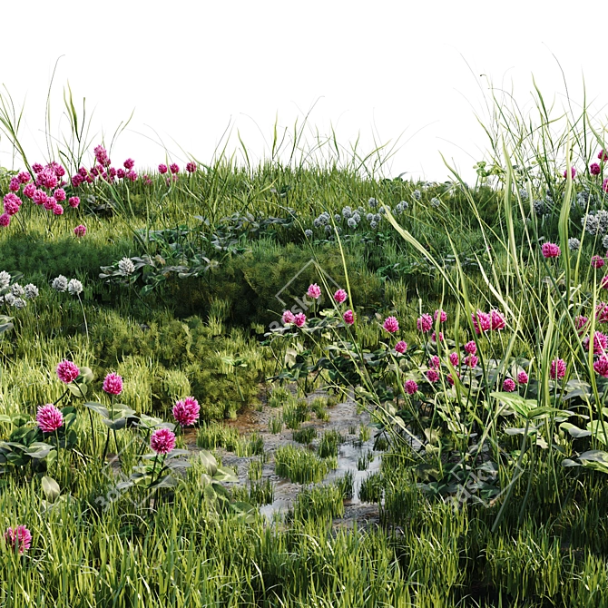 Meadow Bliss: Lush Grassland 3D model image 8