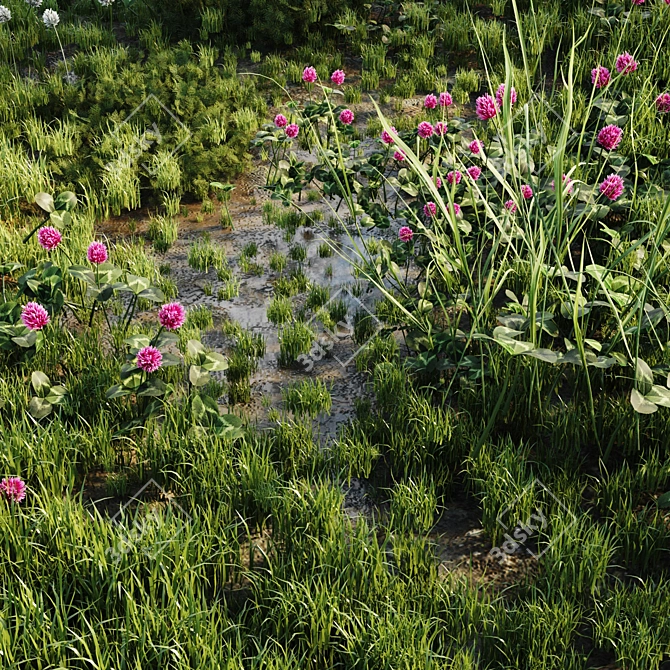 Meadow Bliss: Lush Grassland 3D model image 13