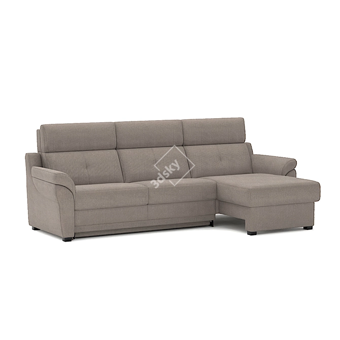 Belgian Comfort Sofa with Adjustable Headrest and Electric Recliner 3D model image 2
