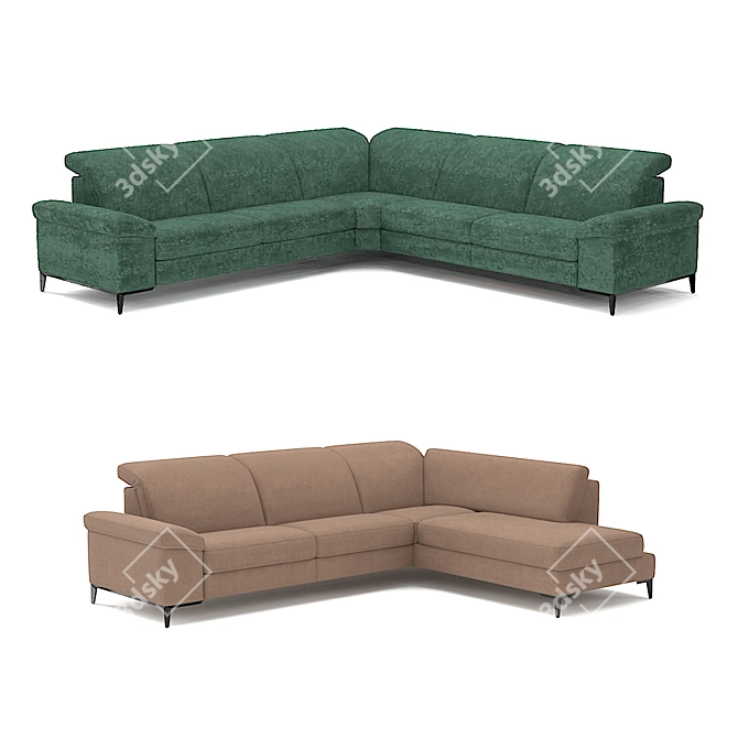 Luxurious Cadini Belgian Sofa 3D model image 1