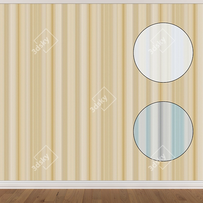 Seamless Wallpaper Set: 3 Colors & Multiple Formats 3D model image 1