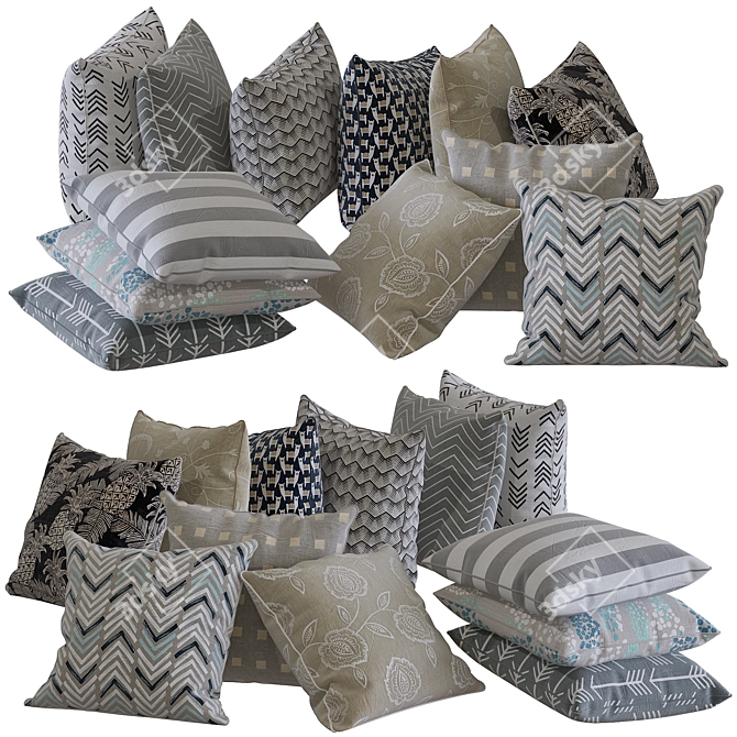 Comfy Cushions: Stylish Decor Pillows 3D model image 1