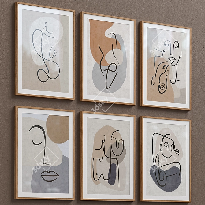 Abstract Line Art Picture Frames 3D model image 2