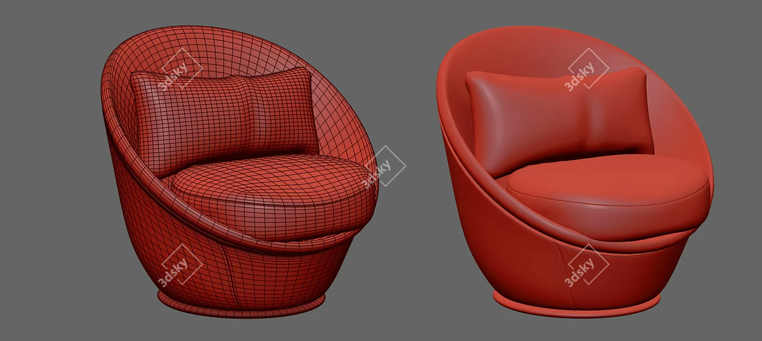 Modern Armchair | Stylish Seating Solution 3D model image 4