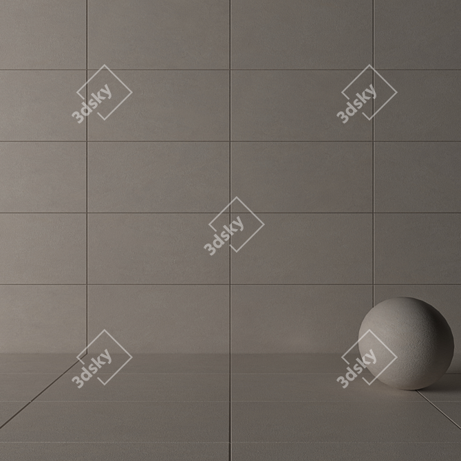 Basalt Beige Concrete Wall Tiles 3D model image 3