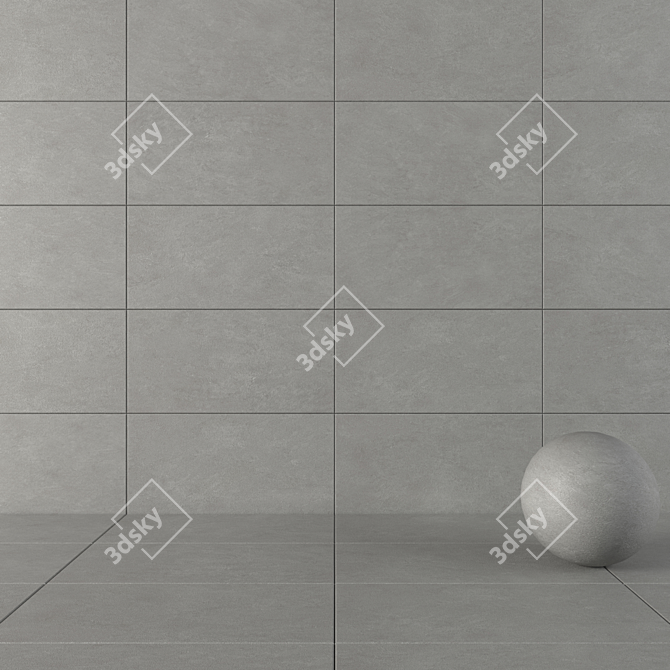 Basalt Fume Concrete Wall Tiles 3D model image 1