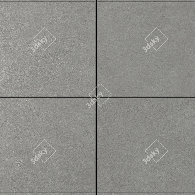 Basalt Fume Concrete Wall Tiles 3D model image 2