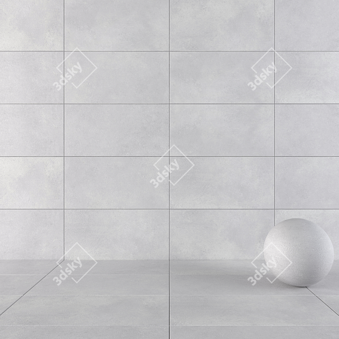 LUPUS Grey Concrete Wall Tiles: Modern and Versatile 3D model image 1