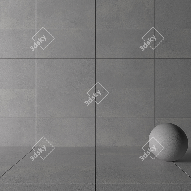 LUPUS Grey Concrete Wall Tiles: Modern and Versatile 3D model image 3