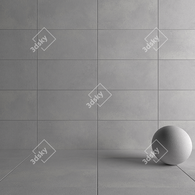 LUPUS Grey Concrete Wall Tiles: Modern and Versatile 3D model image 4