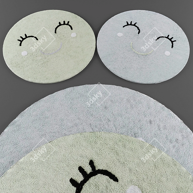 Round Kids' Rug Collection 3D model image 2