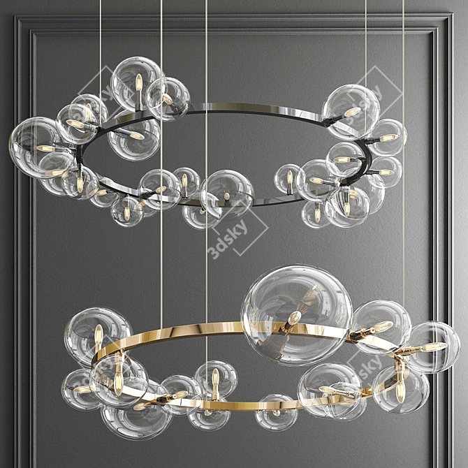 Illuminating Elegance: Iona Round Chandelier 3D model image 1