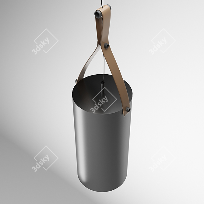 Sleek Metal Cylinder Lamp 3D model image 2