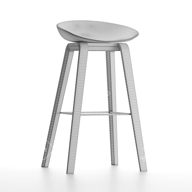 Sleek Modern Bar Stool 3D model image 3