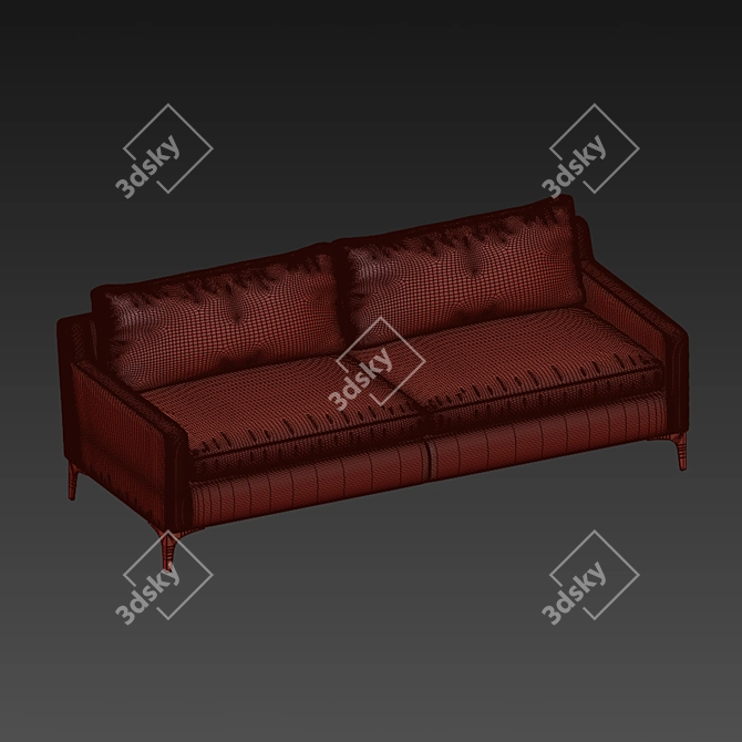 Modern Low-Arm Bulkley Sofa 3D model image 2