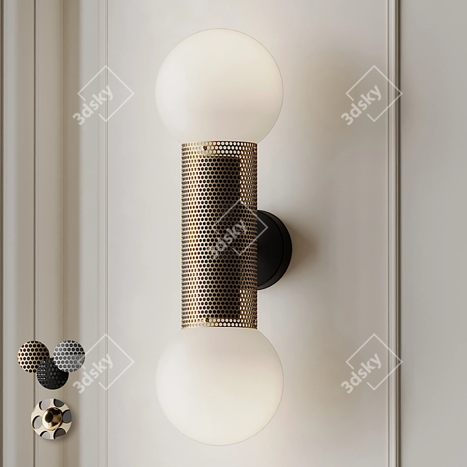 Perf Double Wall Sconce: Elegant Lighting by Jonathan Ben-Tovim 3D model image 1