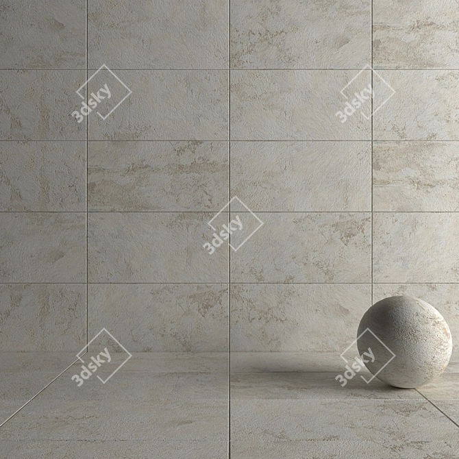 Patria Beige Concrete Wall Tiles 3D model image 4