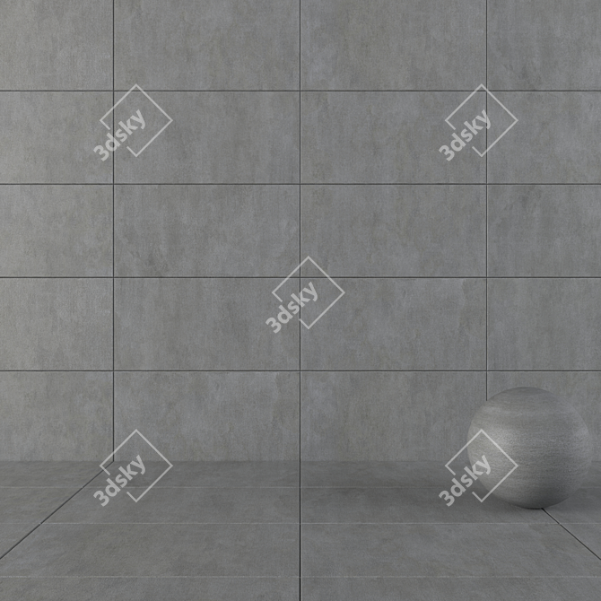 Savoy Anthracite Concrete Wall Tiles 3D model image 1