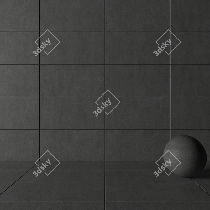 Savoy Anthracite Concrete Wall Tiles 3D model image 3