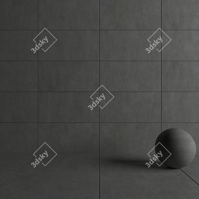 Savoy Anthracite Concrete Wall Tiles 3D model image 4