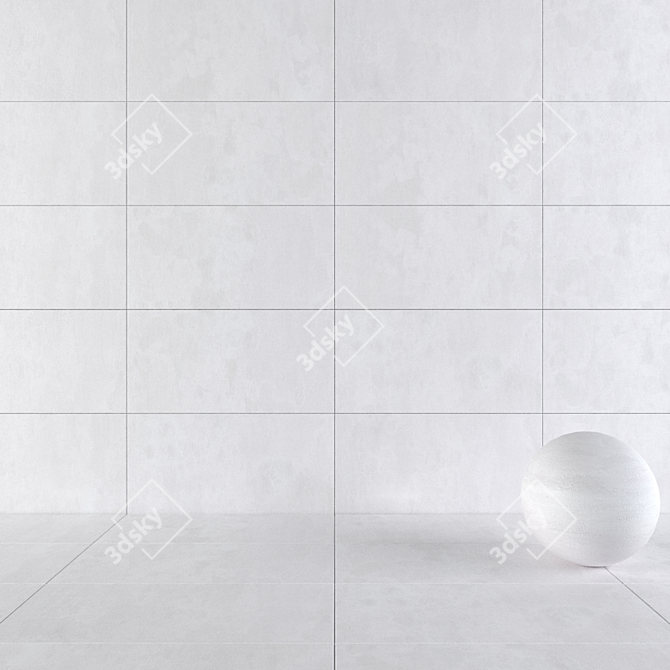 Savoy White Concrete Wall Tiles 3D model image 1