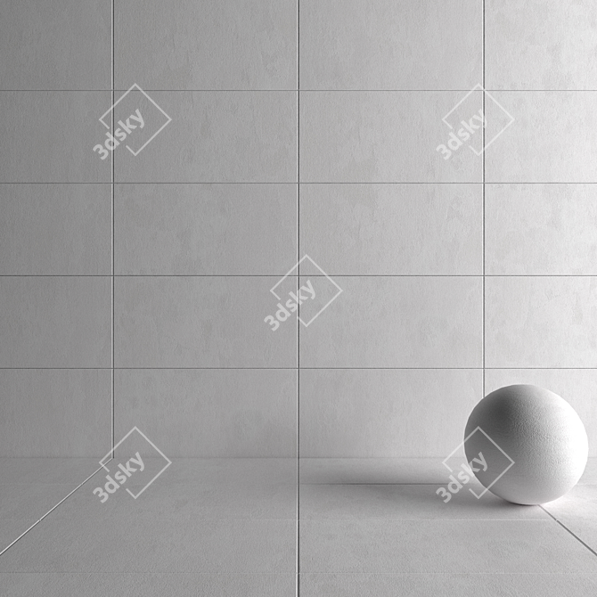 Savoy White Concrete Wall Tiles 3D model image 4