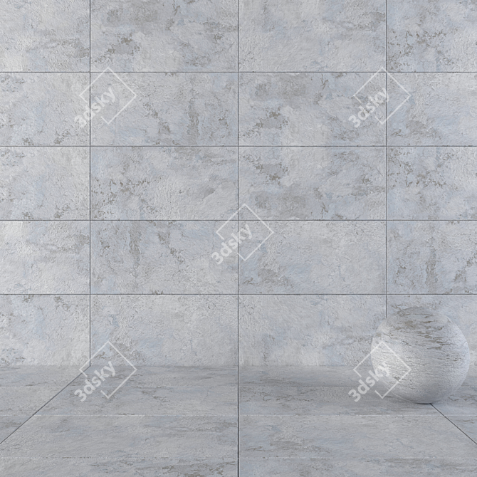 Patria Gray Concrete Wall Tiles 3D model image 1