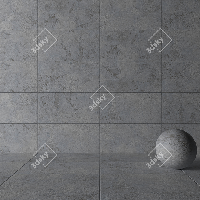 Patria Gray Concrete Wall Tiles 3D model image 3