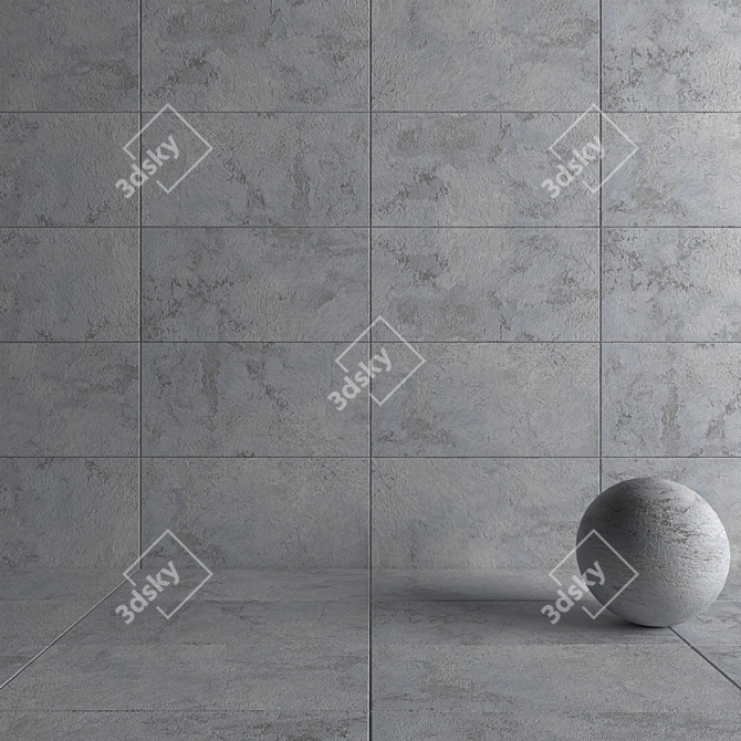 Patria Gray Concrete Wall Tiles 3D model image 4