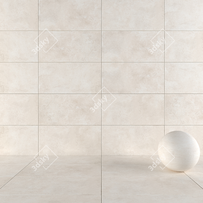 Concrete Textured Wall Tiles 3D model image 1